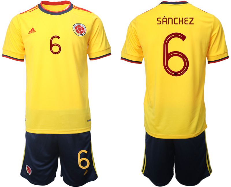 Men 2022 World Cup National Team Colombia home yellow 6 Soccer Jersey